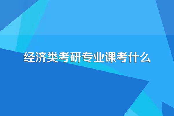 经济类考研专业课考什么