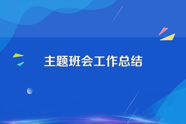 主题班会工作总结