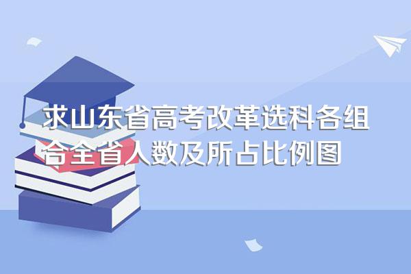 求山东省高考改革选科各组合全省人数及所占比例图