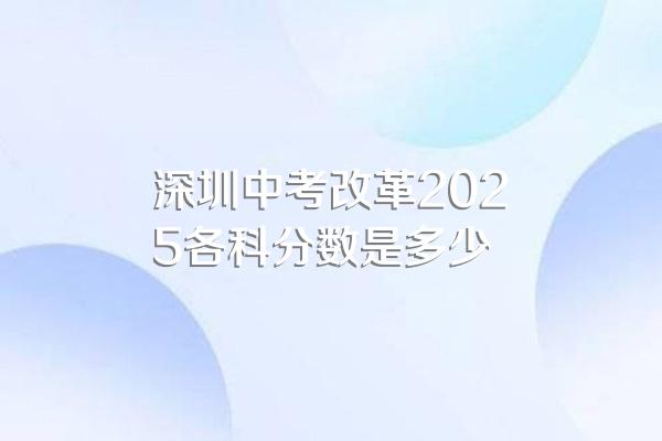 深圳中考改革2025各科分数是多少