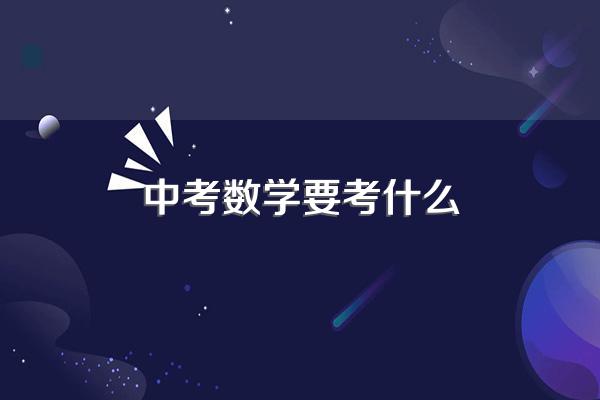 中考数学要考什么