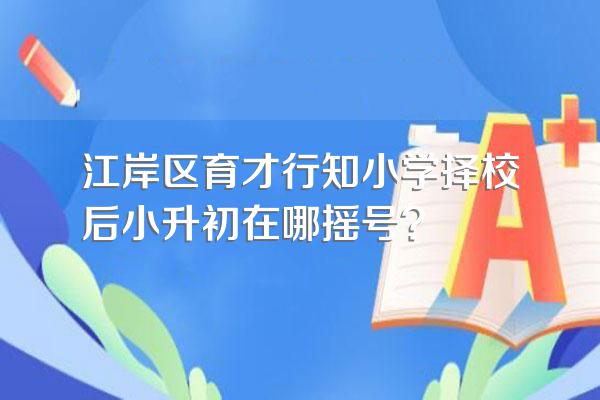 江岸区育才行知小学择校后小升初在哪摇号?