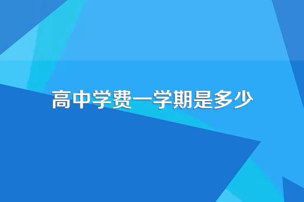 高中学费一学期是多少