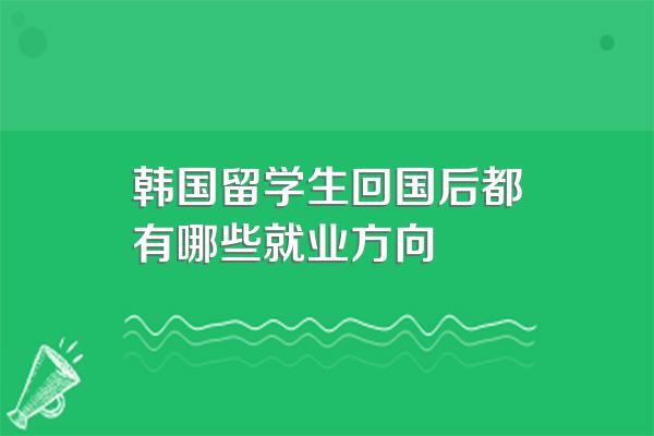 韩国留学生回国后都有哪些就业方向