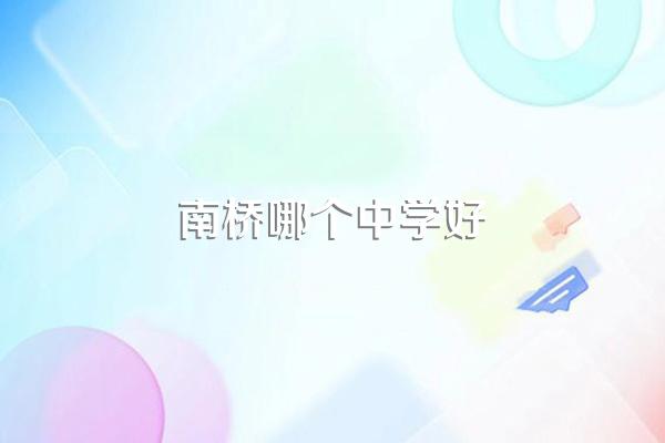 南桥哪个中学好