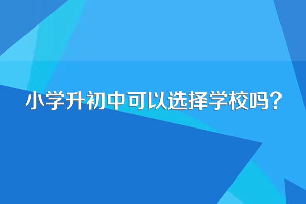 小学升初中可以选择学校吗?