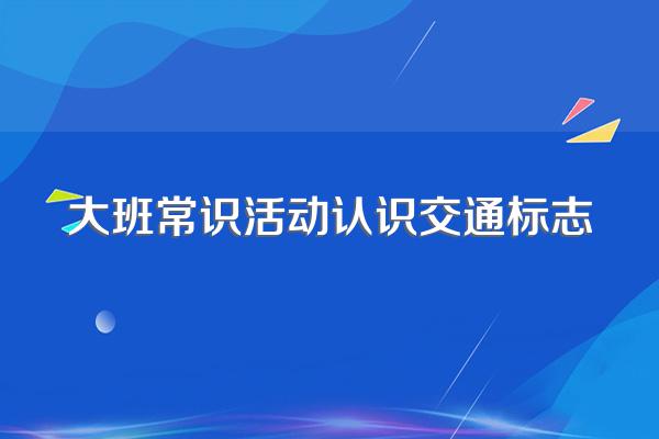 大班常识活动认识交通标志