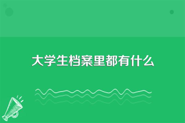 大学生档案里都有什么