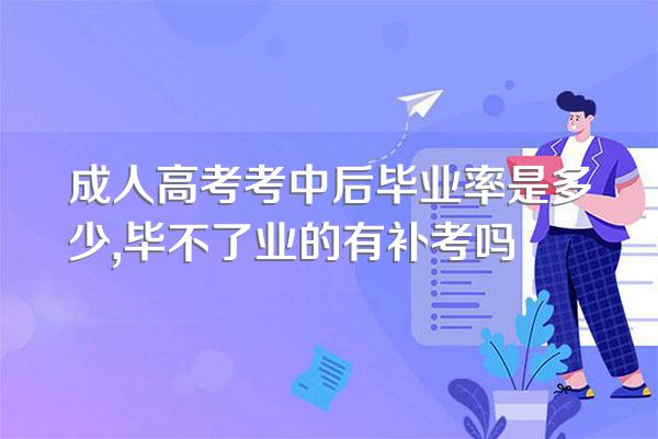 成人高考考中后毕业率是多少,毕不了业的有补考吗