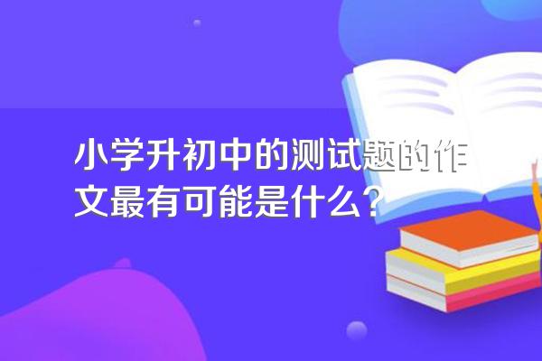 小学升初中的测试题的作文最有可能是什么?