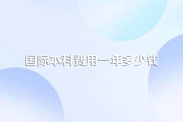 国际本科费用一年多少钱