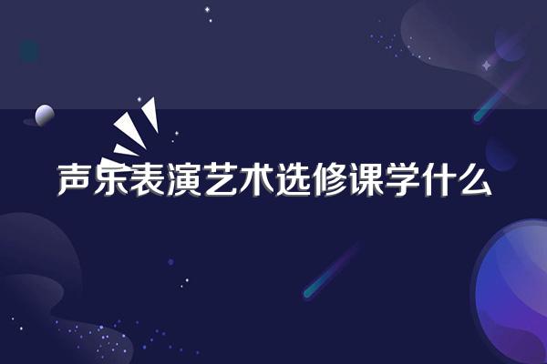 声乐表演艺术选修课学什么