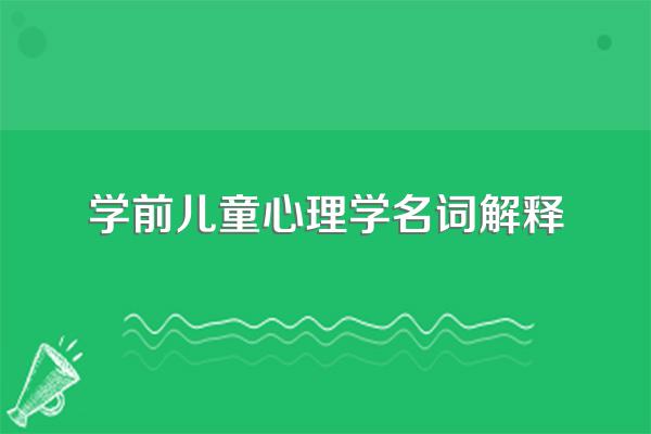 学前儿童心理学名词解释