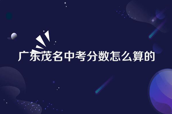 广东茂名中考分数怎么算的