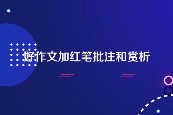 好作文加红笔批注和赏析