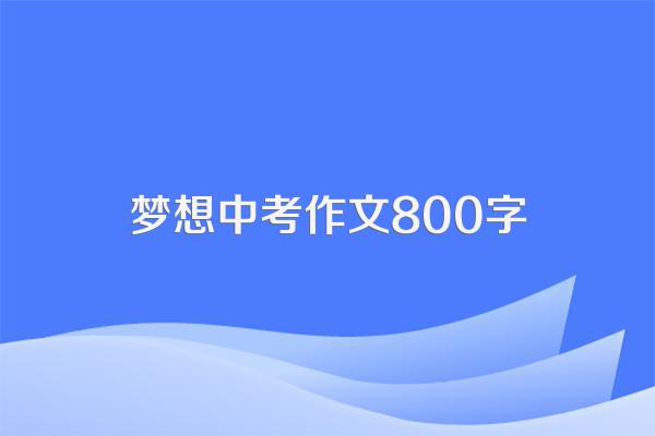 梦想中考作文800字