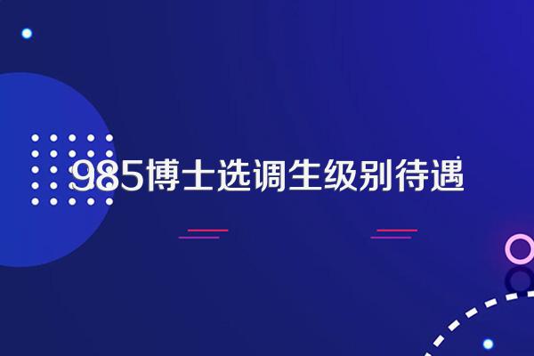 985博士选调生级别待遇