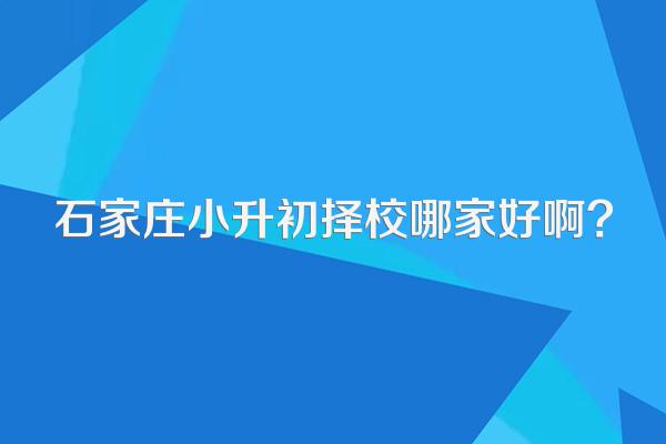 石家庄小升初择校哪家好啊?