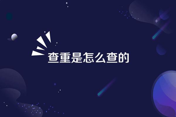查重是怎么查的