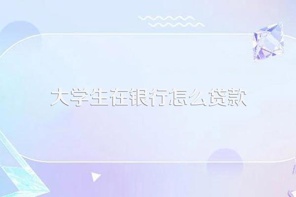 大学生去银行贷款需要什么条件