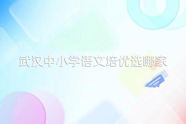 武汉中小学语文培优选哪家