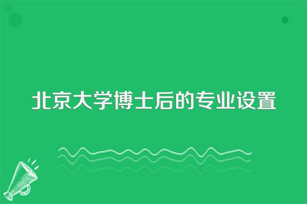 北京大学博士后的专业设置