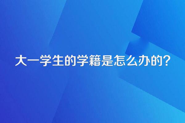 大一学生的学籍是怎么办的?