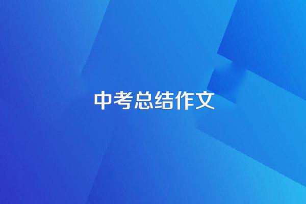 中考总结作文