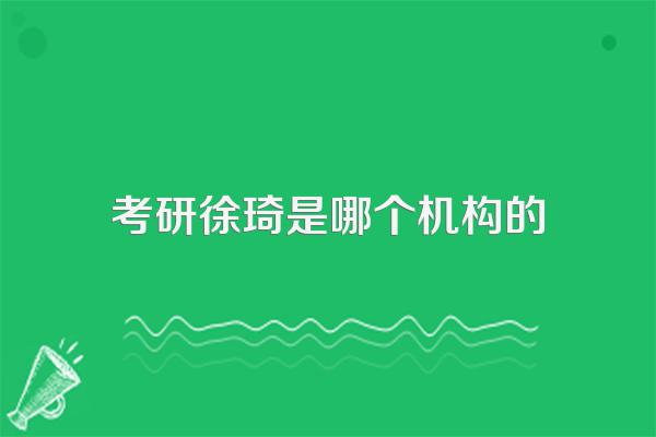 考研徐琦是哪个机构的