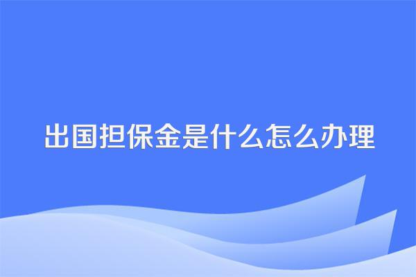 出国担保金是什么怎么办理