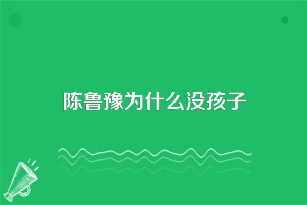陈鲁豫为什么没孩子