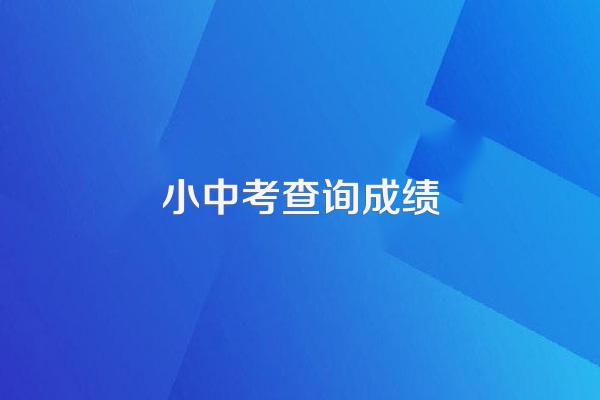 怎样查询地理和生物小中考成绩