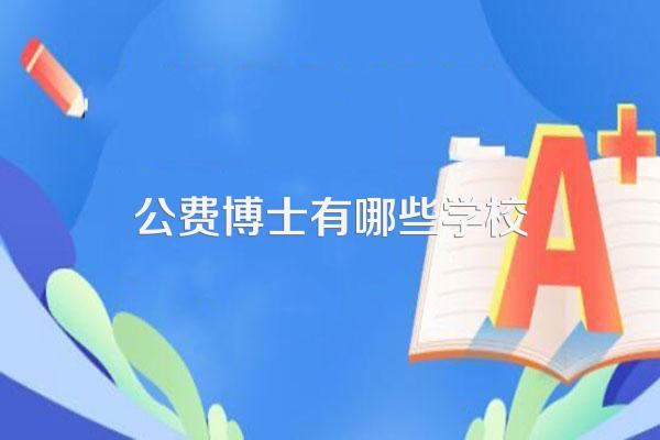 下面那些学校博士那些是公费的?(非定向)