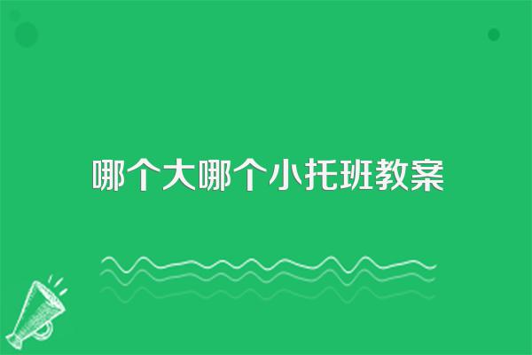 哪个大哪个小托班教案