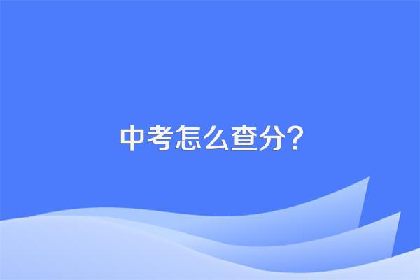 中考怎么查分?