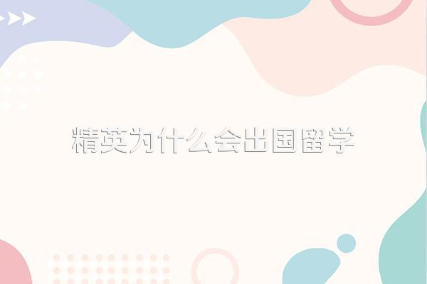 为什么中国的精英都把孩子送出国