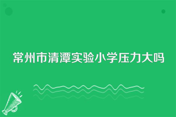 常州市清潭实验小学压力大吗