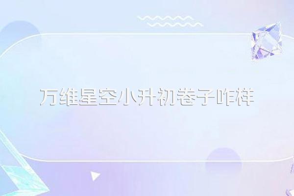 万维星空小升初卷子咋样
