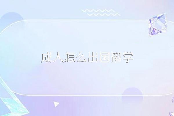 成人怎么出国留学