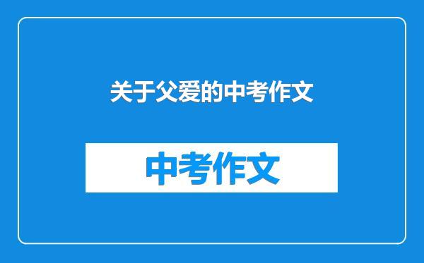 关于父爱的中考作文