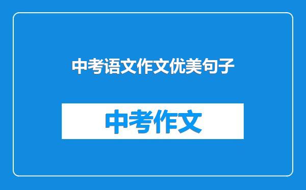 中考语文作文优美句子
