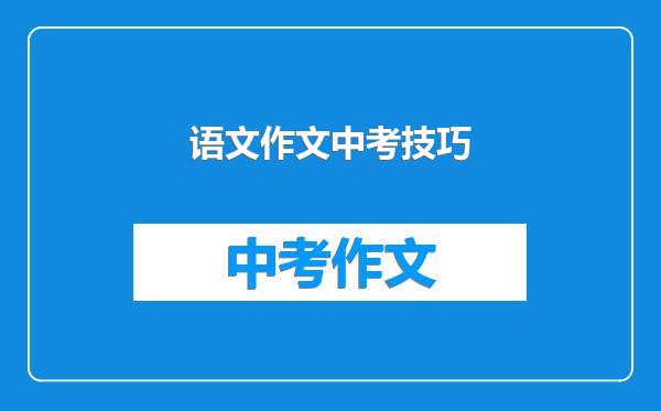 语文作文中考技巧