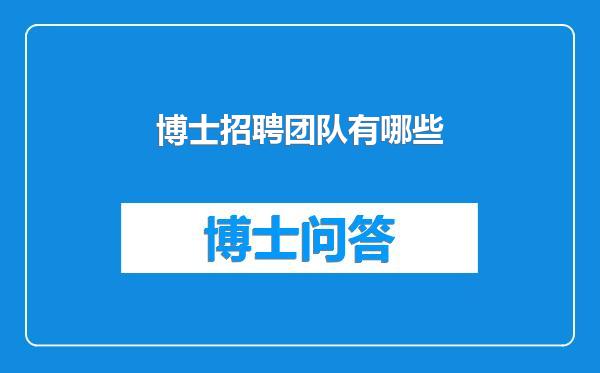 博士招聘团队有哪些