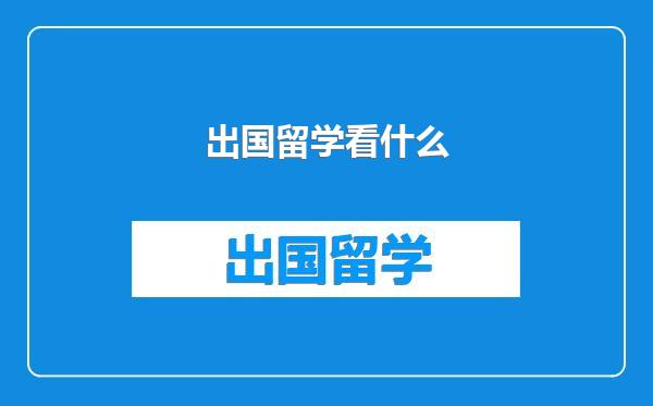 出国留学看什么