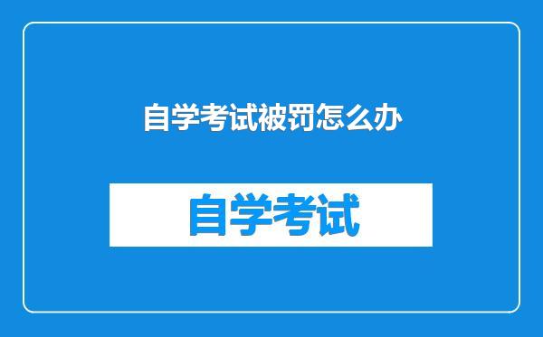 自学考试被罚怎么办