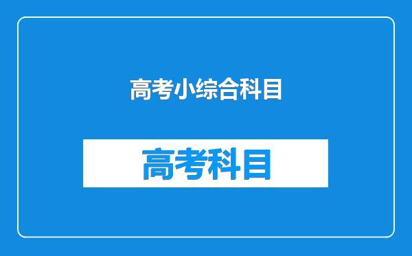 高考小综合科目