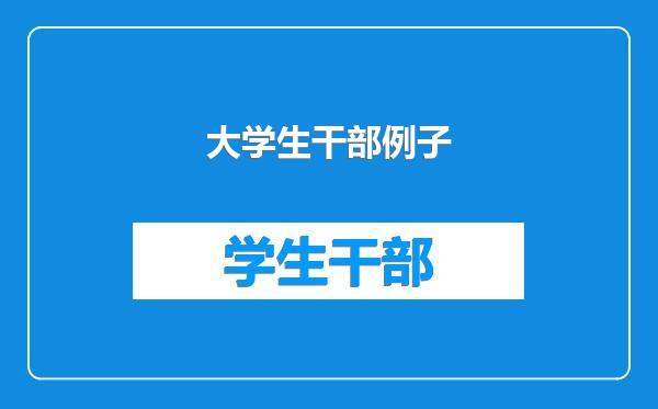 大学生干部例子