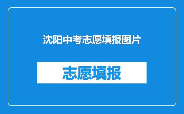 沈阳中考志愿填报图片