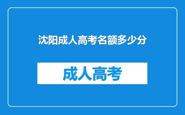 沈阳成人高考名额多少分