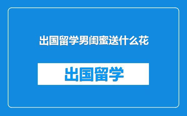出国留学男闺蜜送什么花